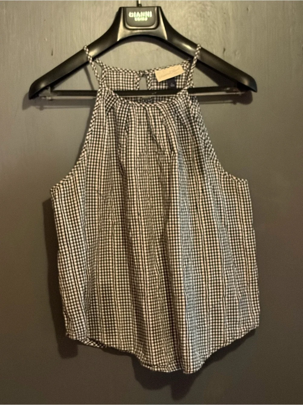 Universal Thread Black and White Gingham Halter Camisole
